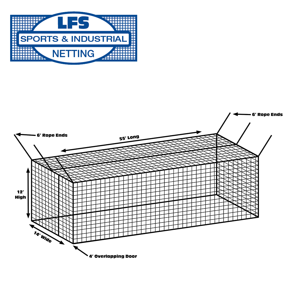 #36 Nylon Batting Cage Net (No Frame) - "Best" Quality - 12’ x 14’ x 55’