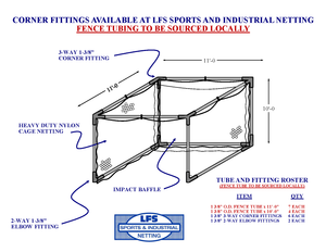 Nylon Golf Cage Net (Net Only) - 10' x 10' x 10'