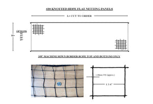 Utility Netting | 10 Feet Wide, Cut To Length (in 5' increments) | #30 HDPE x 1-3/4" squares