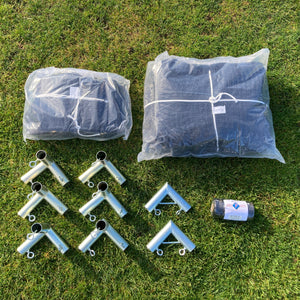 Golf Cage Net Kit (Net, Baffle, and Fittings) - 10' x 10' x 10'